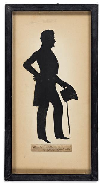 (PRESIDENTS.) Auguste Edouart, artist. Silhouettes of President Monroe’s daughter Maria Gouverneur and a cousin.